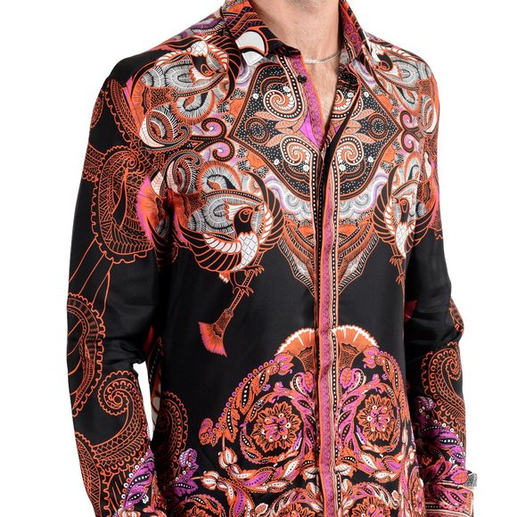Versace Collection "Trend" Silk Graphic DressShirt - Picture 6 of 8